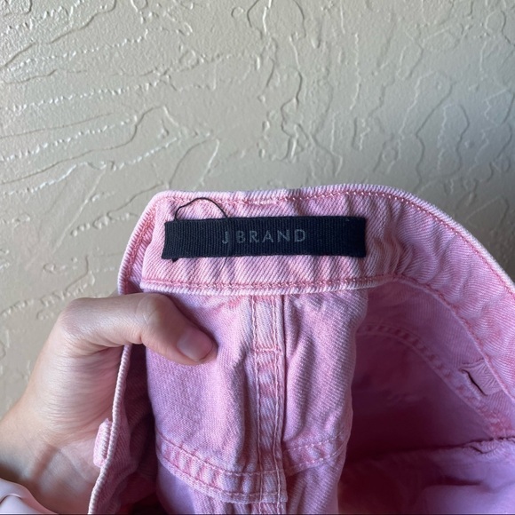 J BRAND 'jules' Paint Strokes Frayed Hem Denim Shorts In Pink - Picture 9 of 9